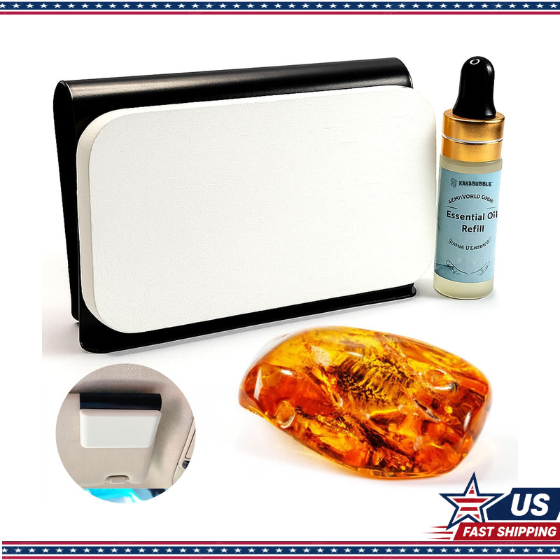 Natural Stone Diffuser Car Air Freshener Visor Clip Refill – 90-Day Scent: Amber