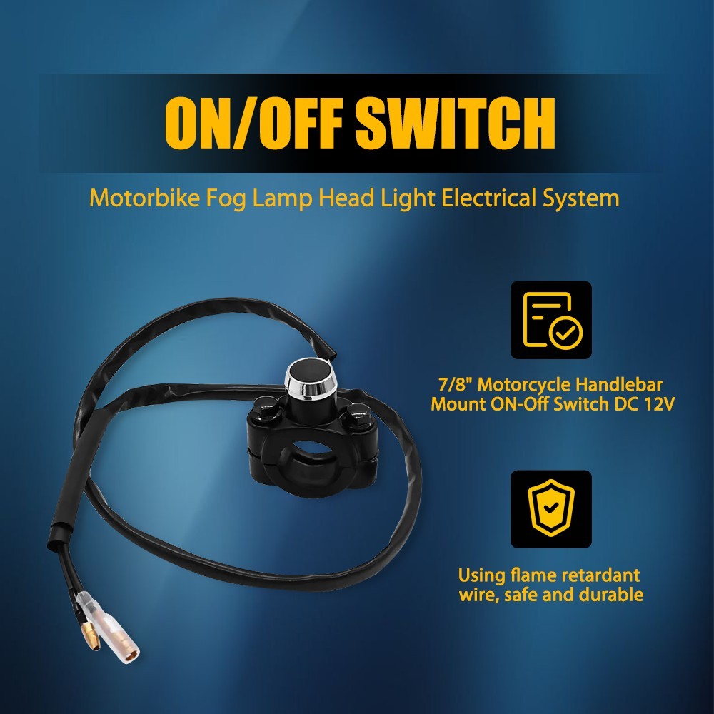 Motorcycle Black Switch Horn Handlebar Mount Push Button Momentary Start 1-3X