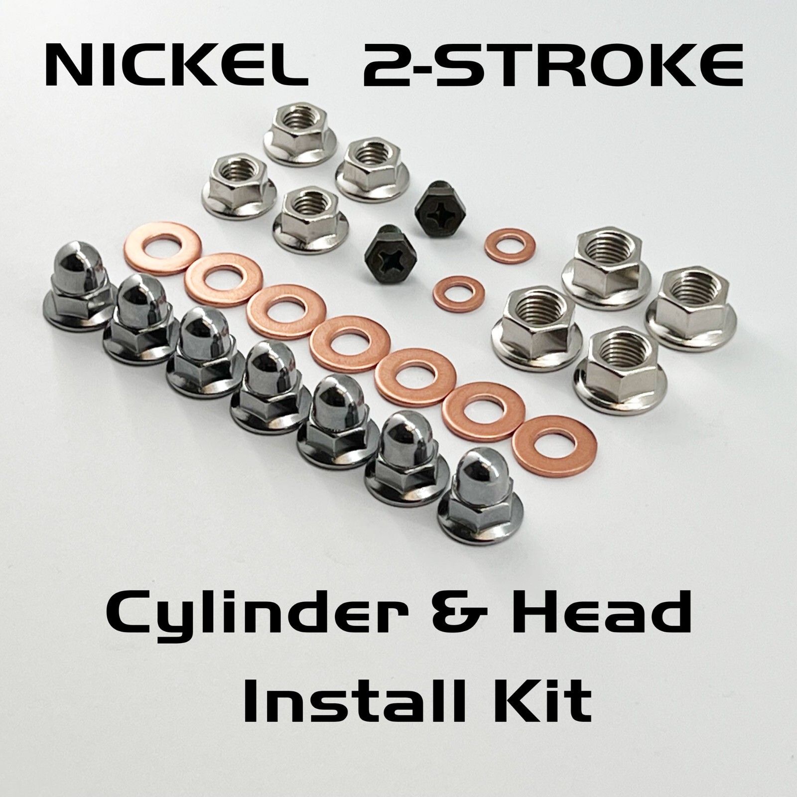 NICKEL CR85 CR125 CR250 2 STROKE TOP END ENGINE CYLINDER HEAD CAP NUTS KIT HONDA