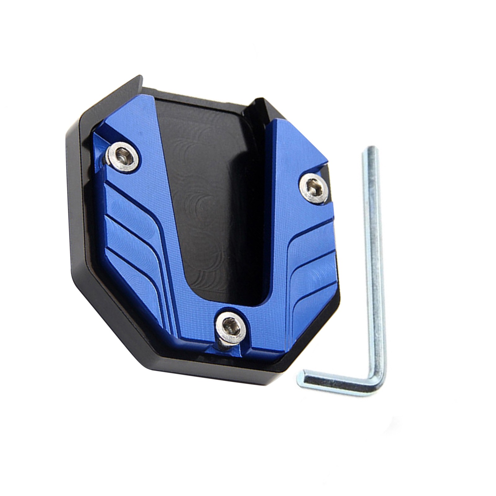 Blue Motorcycle Kickstand Extender Foot Side Stand Non-slip Pad Support Plate;;