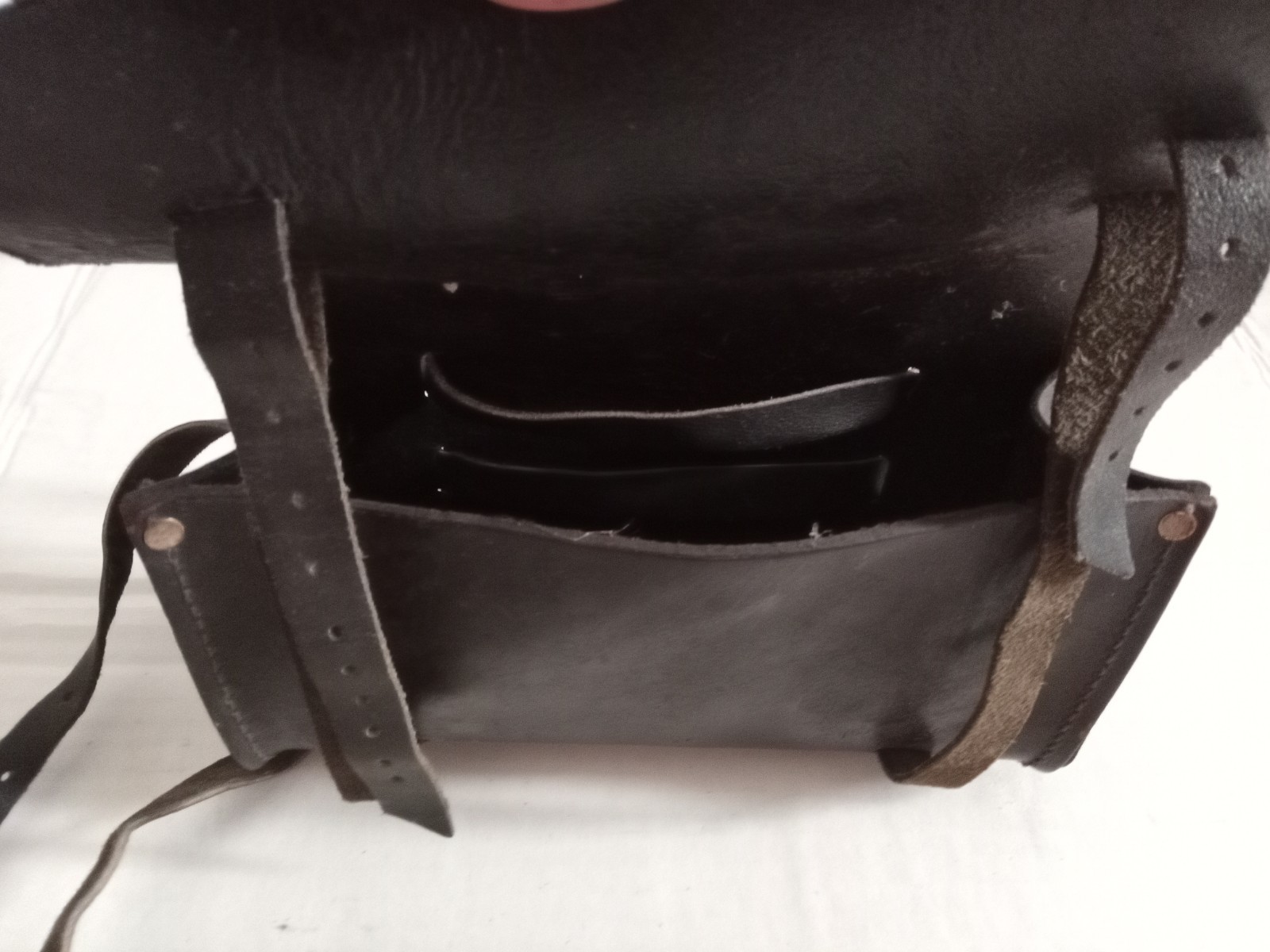 Genuine Leather Eagle Motorcycle storage accessory bag.
