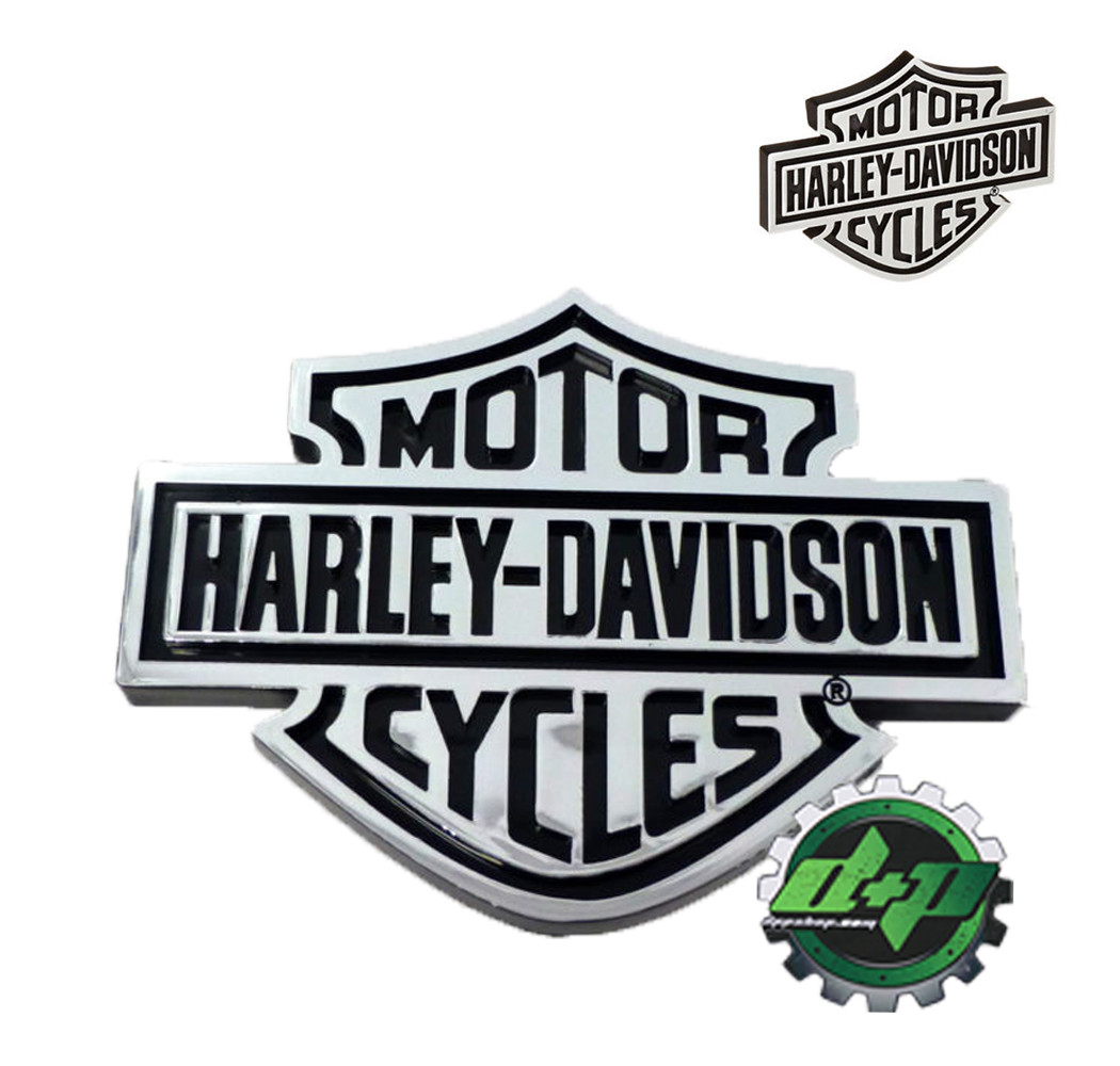 Harley-Davidson Injection Molded Bar & Shield Chrome Raised Emblem 2 3/4 x 3 1/2