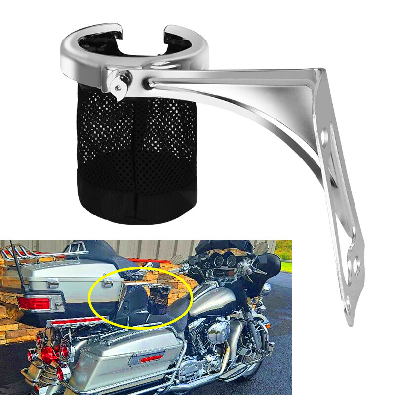 Rear Passenger Drink Cup Holder For Harley Touring CVO Road Electra Glide 97-13
