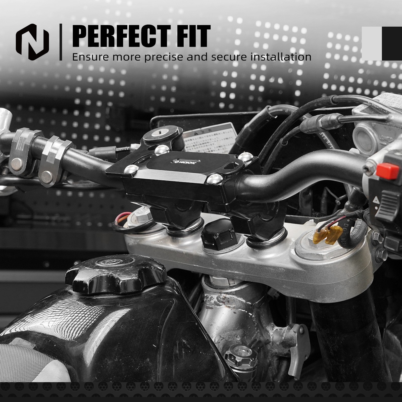 NICECNC HandleBar Riser Mount Clamp Kit For Suzuki DRZ400SM 2005-2023 2024 Black