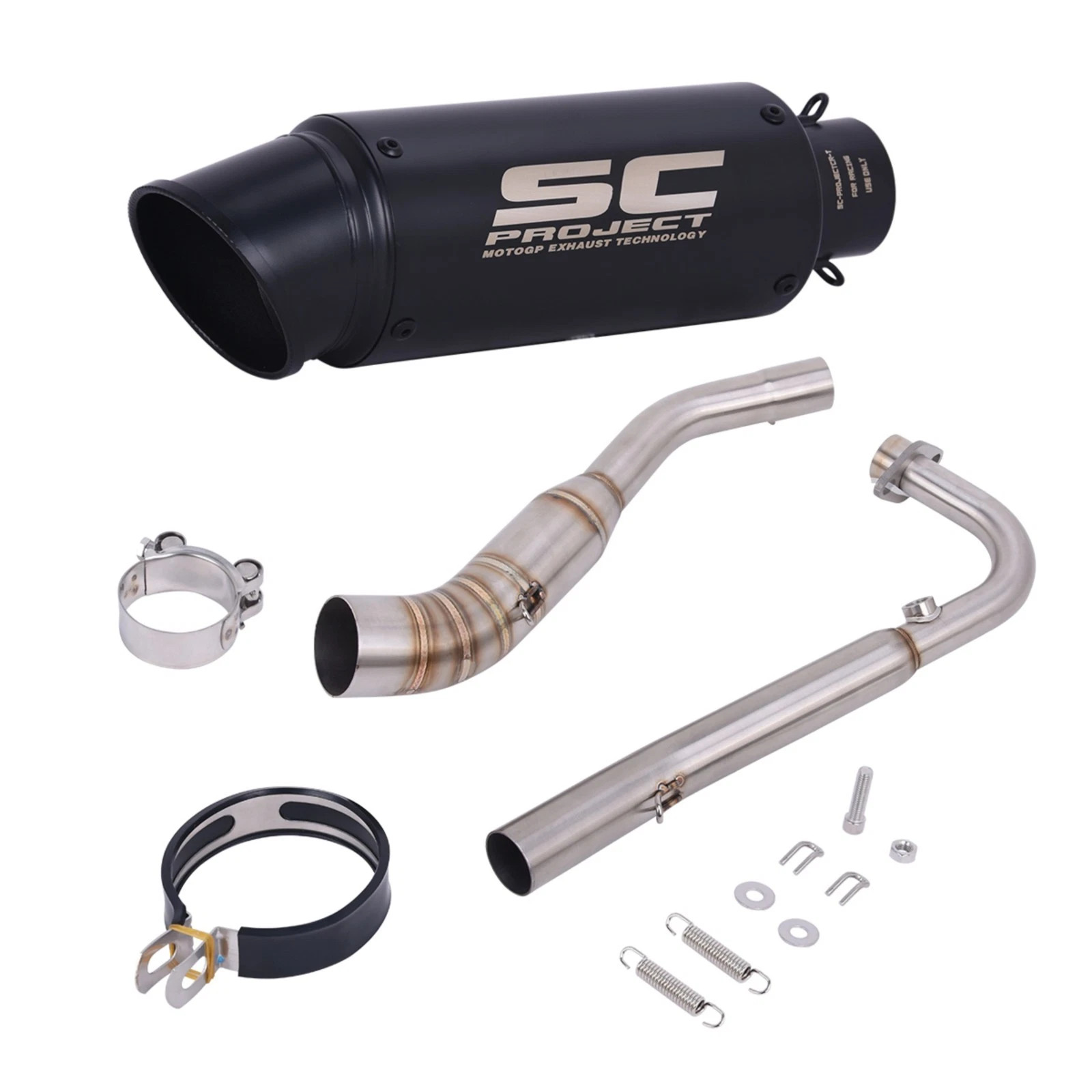 For Kawasaki Z125 Pro 2013-24 Black Full Exhaust System Header Pipe Muffler