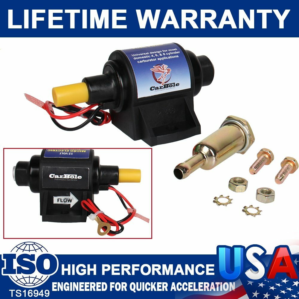 4-7 PSI Universal Electric Fuel Pump For w/Carburetor 35 GPH 12V Micro Fuel Pump