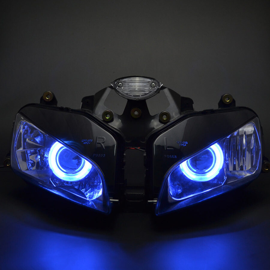 Blue Angel Eye HID Headlight Assembly Fit For Honda CBR600RR 2003 2004 2005 2006