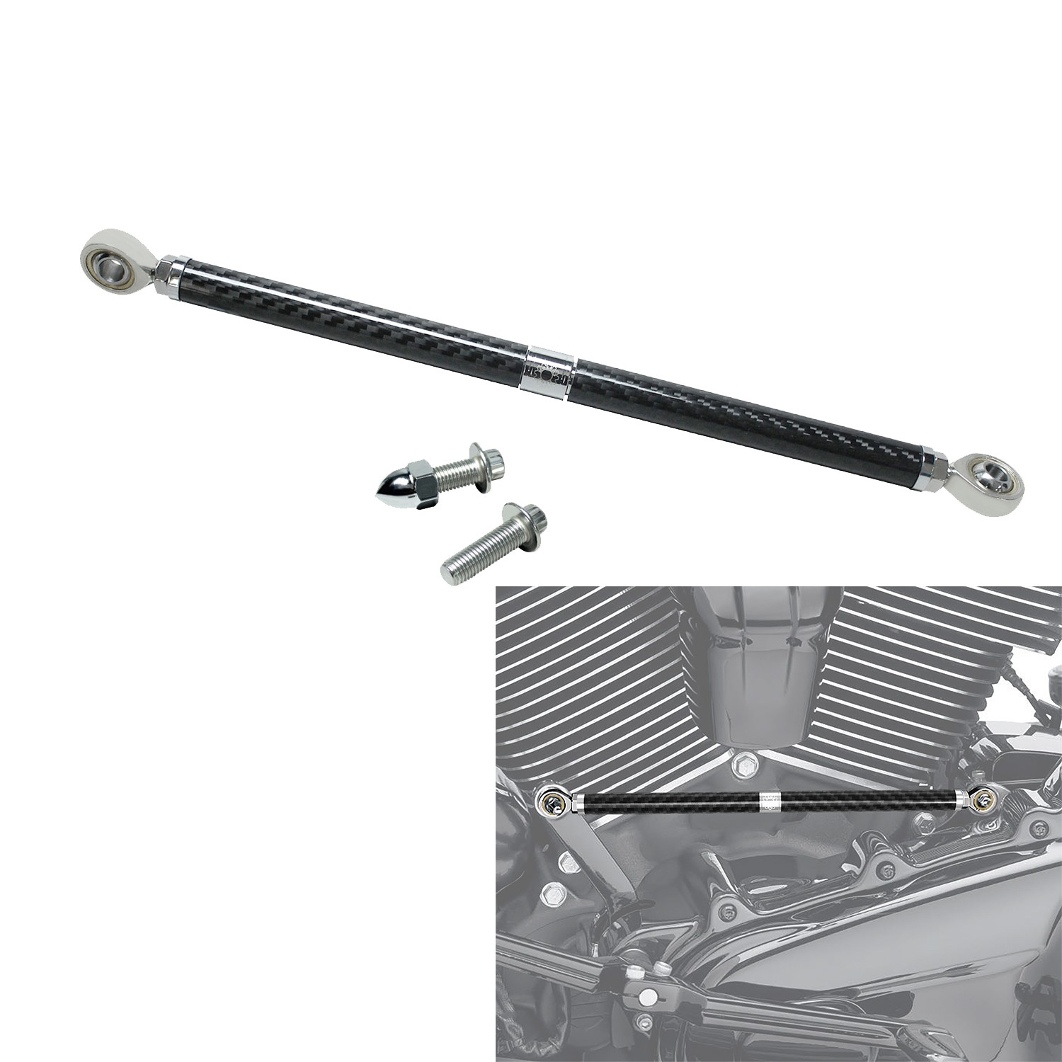 Chrome Carbon Fiber Clutch Shifter Linkage for Harley 86-later Softail Touring
