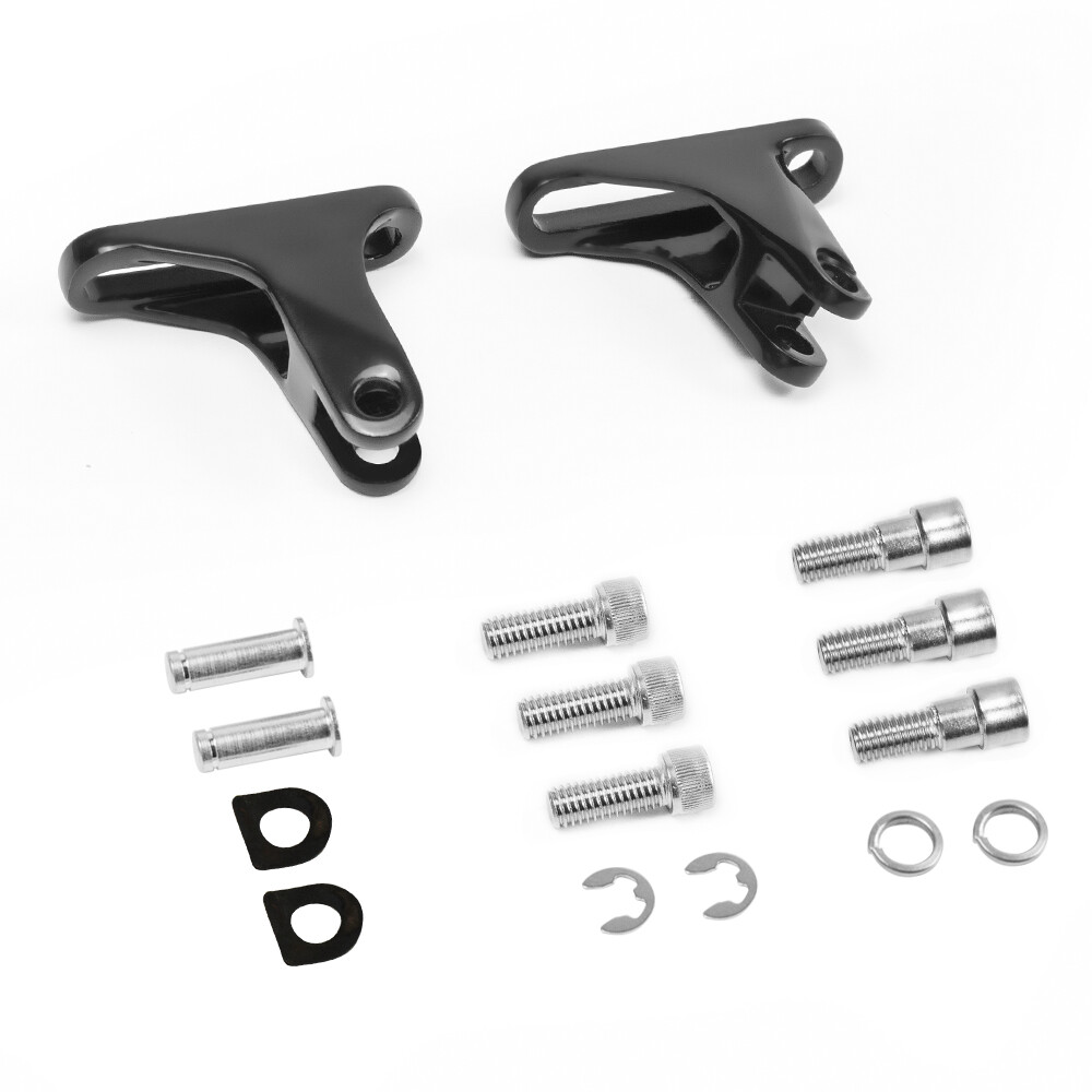 Black Brackets Foot Peg Mounts Rear Passenger For Harley Road Glide FLTR 1998-13