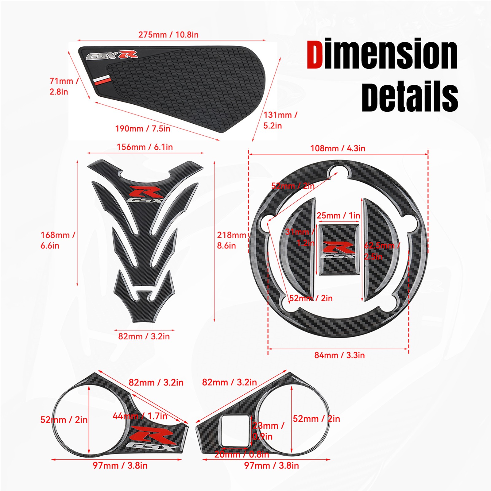 Motorcycle Fuel Tank Pad Protector Sticker For Suzuki GSXR600 GSXR750 GSXR1000