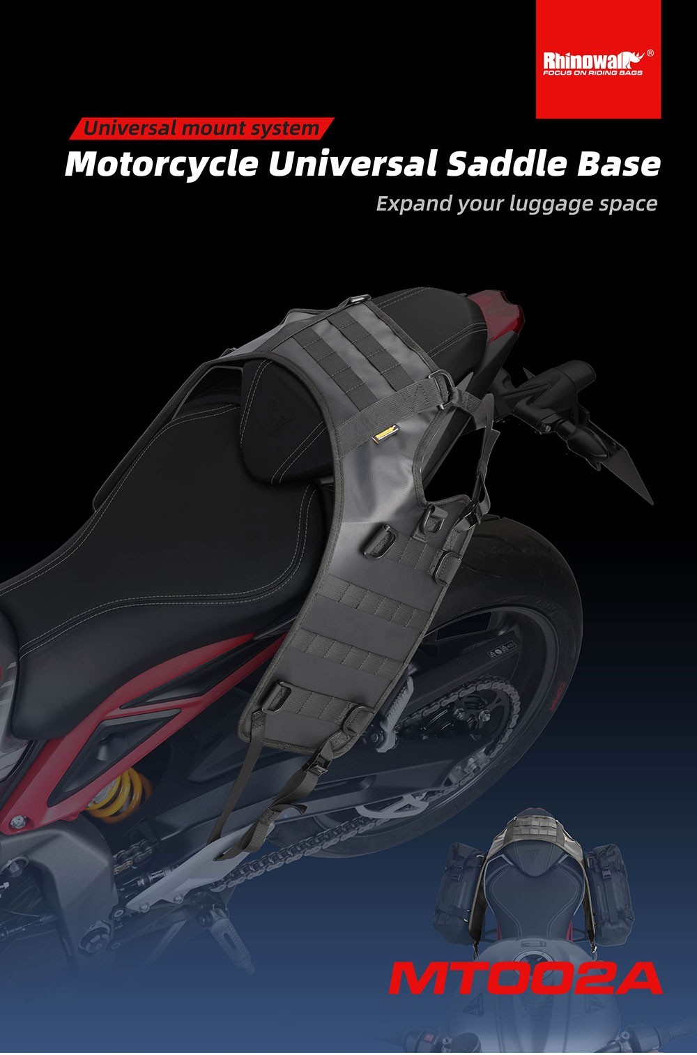 Rhinowalk Motobike Universal Saddle Base Rear Seat Package Side Bag Accessories