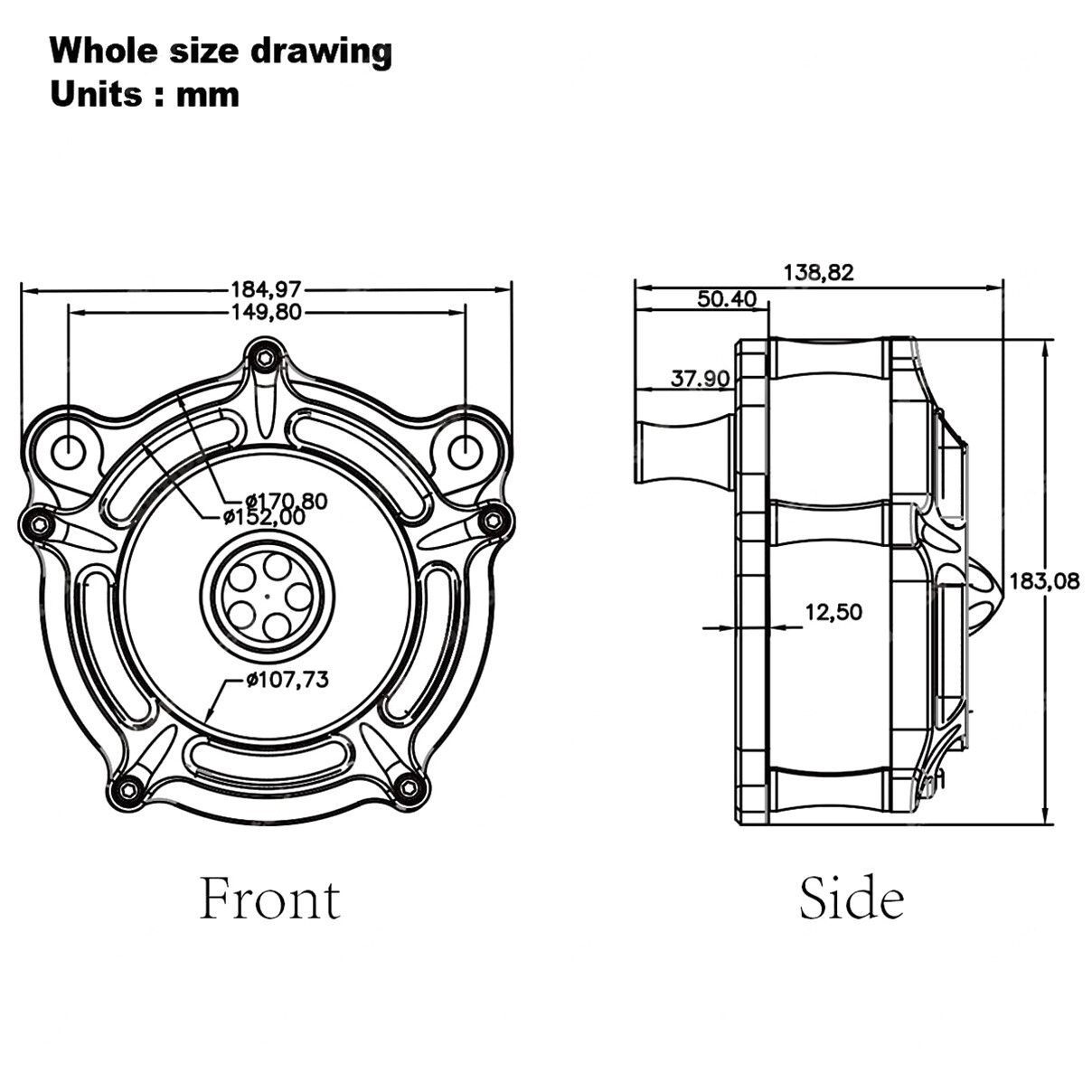 Spike turbine air cleaner 2001-2017 Twin Cam touring Dyna Softail 1993-2015