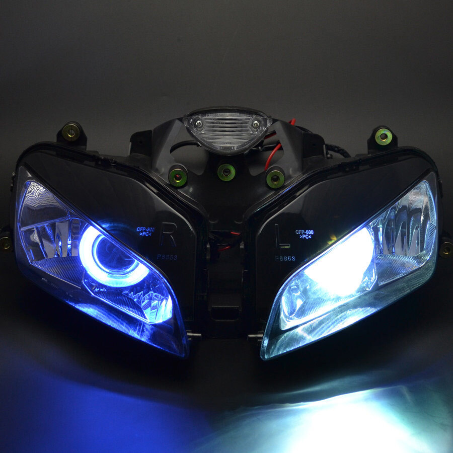 Blue Angel Eye HID Headlight Assembly Fit For Honda CBR600RR 2003 2004 2005 2006
