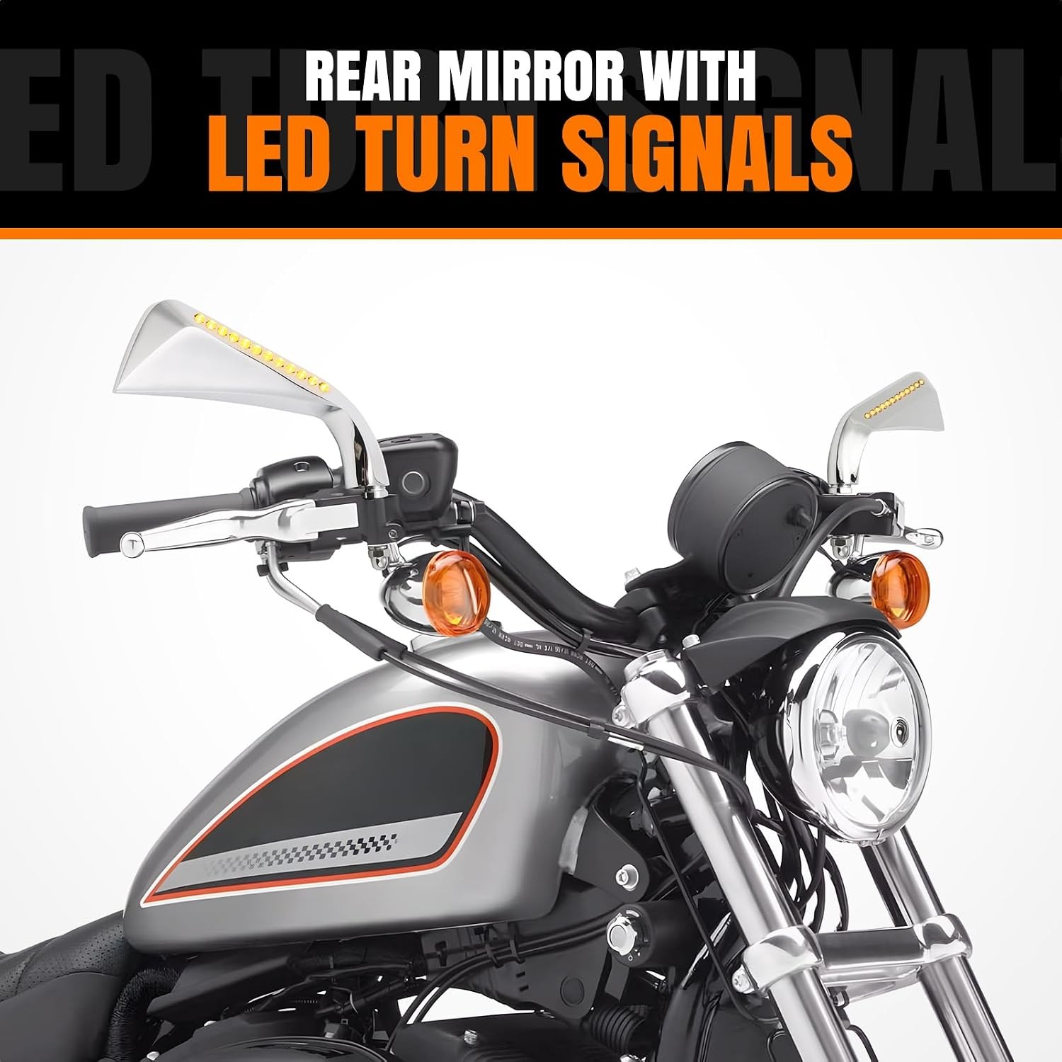 Left & Right Motorcycle Rearview Mirrors w/ LED Turn Signal for Harley Davidson