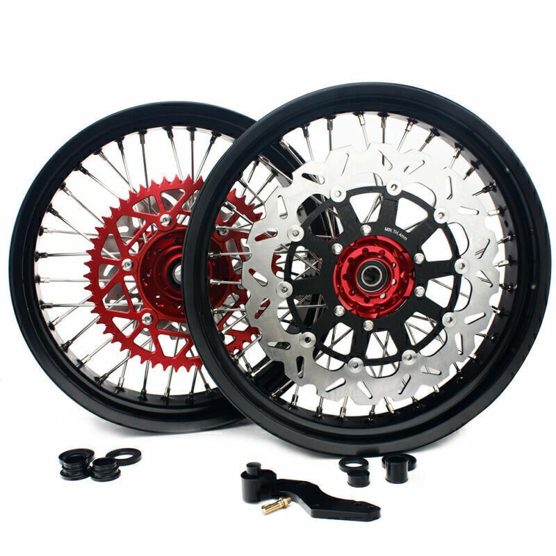 For Honda 17″ Supermoto Wheels Discs Sprocket Adapter Kit CRF250R CRF450R 13-19
