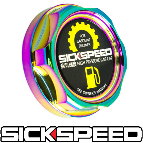 NEO CHROME BILLET ALUMINUM ENGINE GAS CAP W BLACK SICKSPEED INSERT HONDA RUCKUS