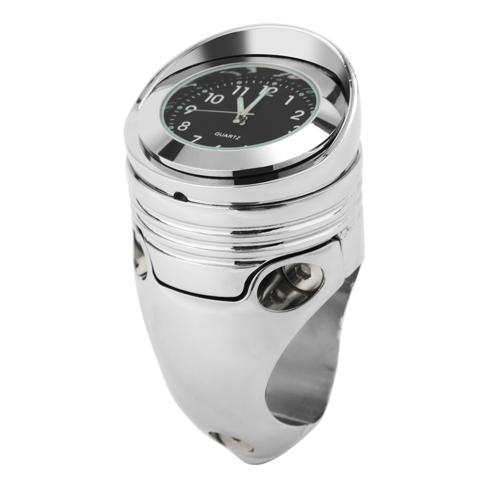 Handlebar Clock Chrome 1.25″ Mount Fit For Universal Motorcycle