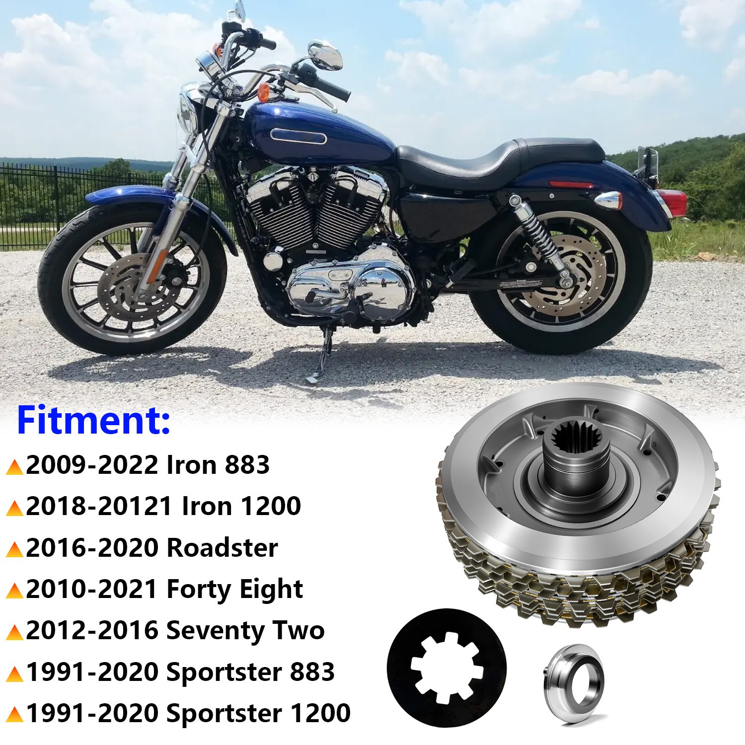 Complete Clutch Pressure Plates Kit Set for Harley Sportster 1200 1991-2020