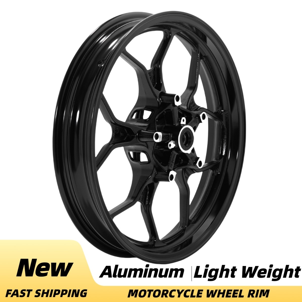 17″ Gloss Black Front Wheel Tubeless for Yamaha R25 18-20 R3 15-24 MT03 20-24