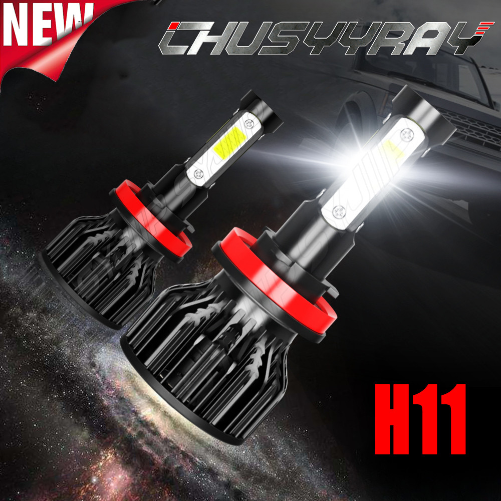 H11 LED Bulbs 80000LM 6000K Cold White 120W 4-Side COB IP68 2Pcs