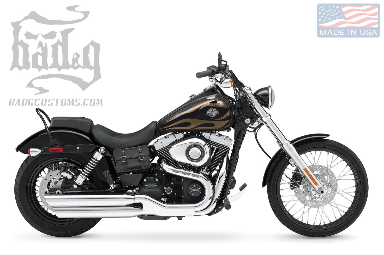 Harley DYNA Square Battery Cover Bag Genuine Leather – DBB03 BAD&G CustomS