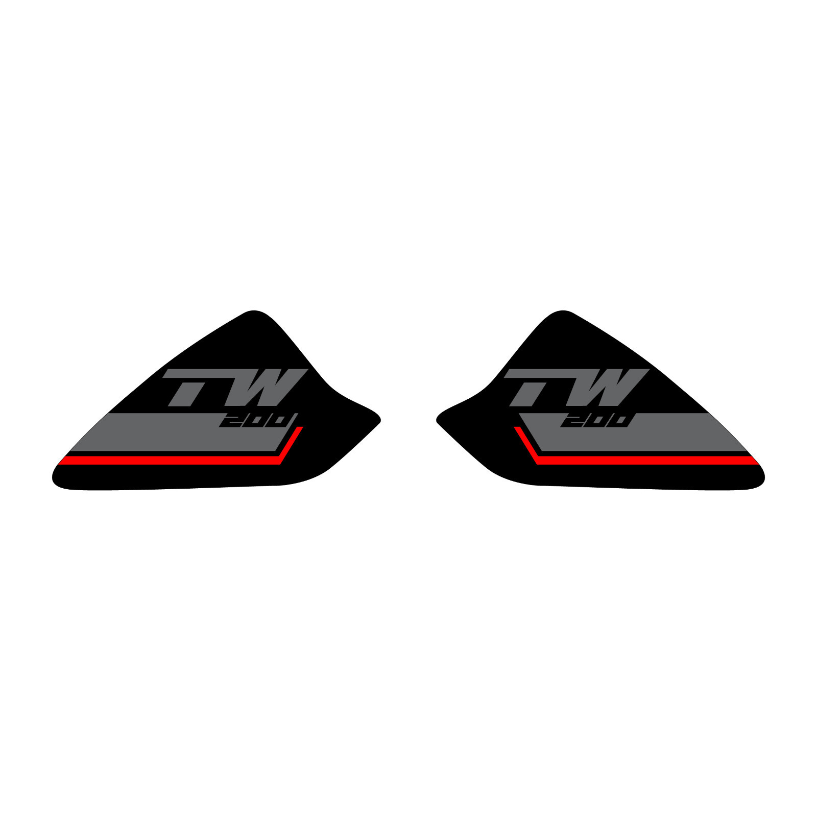 TW200 Tank Graphics 1987-2023 lines gray/red black bg Free Shipping!!