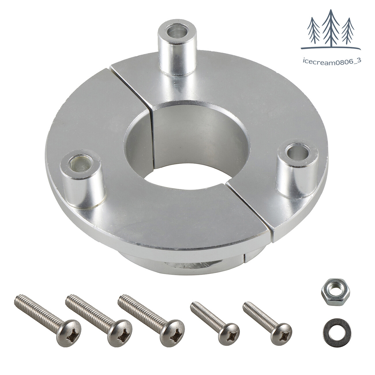 Silver 36mm CNC Adaptor For 1.5 Inch 66cc 80cc Motorized Bike Bicycle