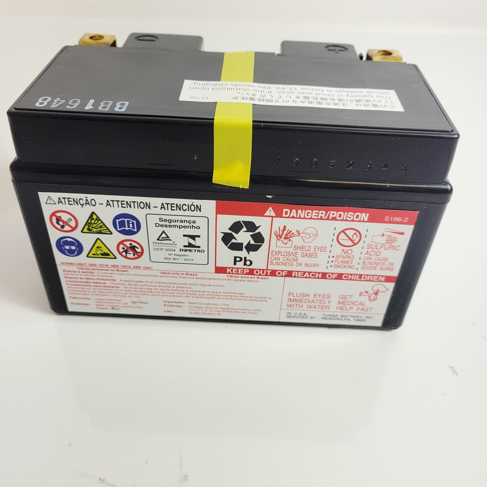 BMW Motorcycles S1000RR G650X AGM Battery 12volt 10AH 61217726563 OEM