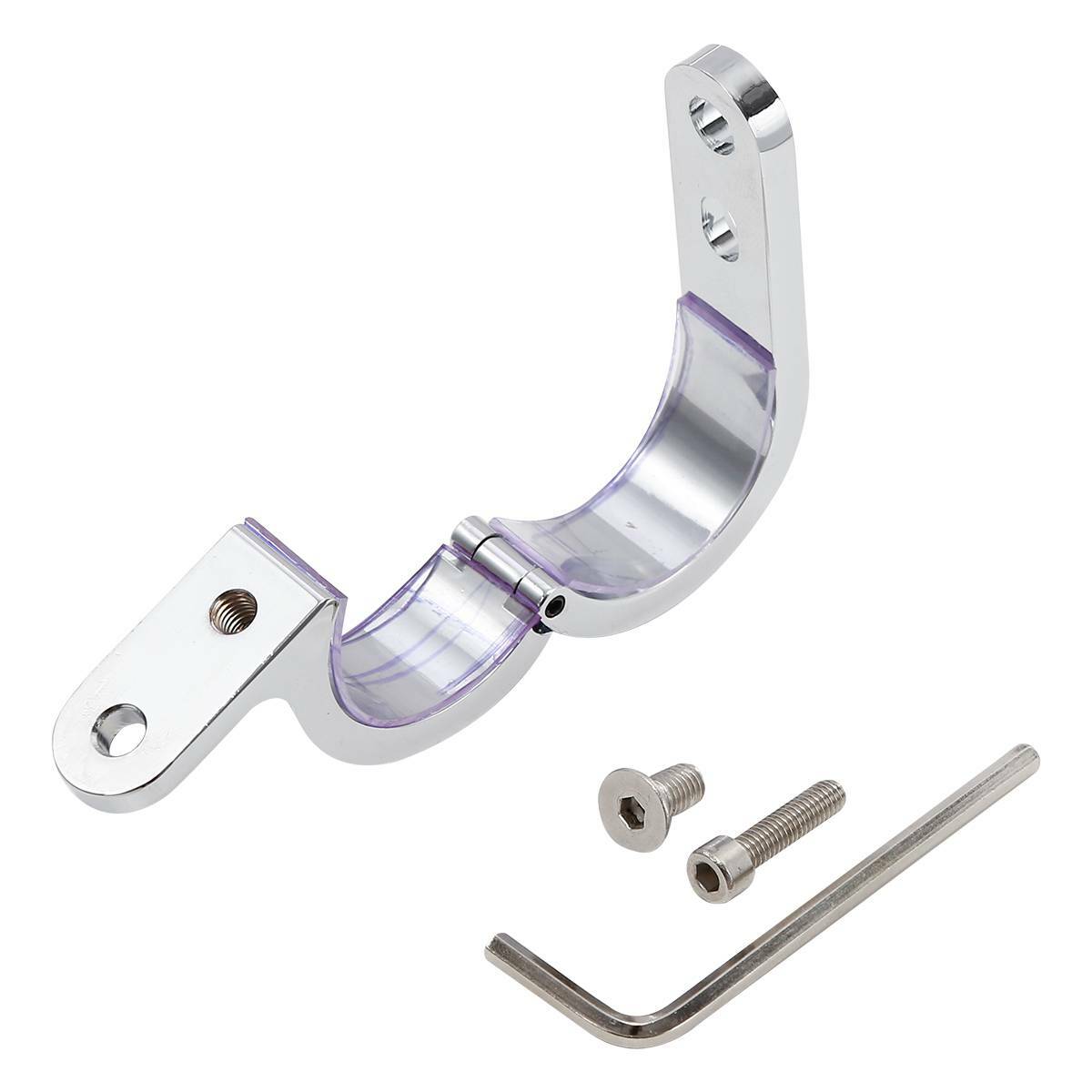 2PCS 1 1/4″ 32mm Chrome Universal Handlebar Mounts Clamp Clock Fit For Harley