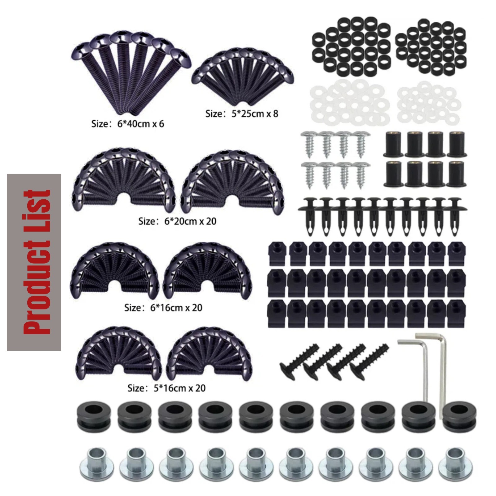 Fairing Bolt Kit Stainless Black Bodywork Screws for Honda 2003-2006 CBR600RR