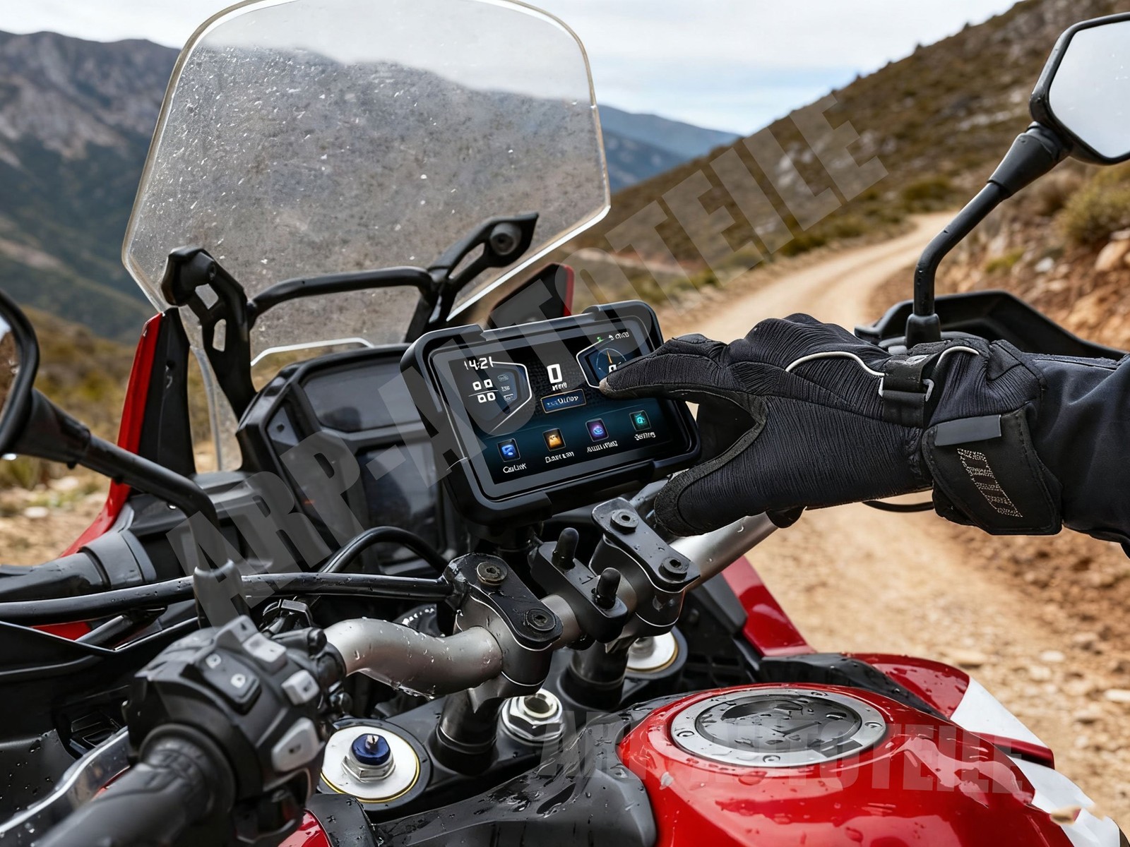 7″ Ips Motorcycle Gps Navi Monitor Wireless Apple Carplay Moto Android Auto +Cam