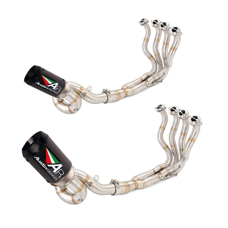 For Kawasaki Ninja ZX6R ZX636 2009-2023 Full Exhaust System Carbon Mufflers Pipe