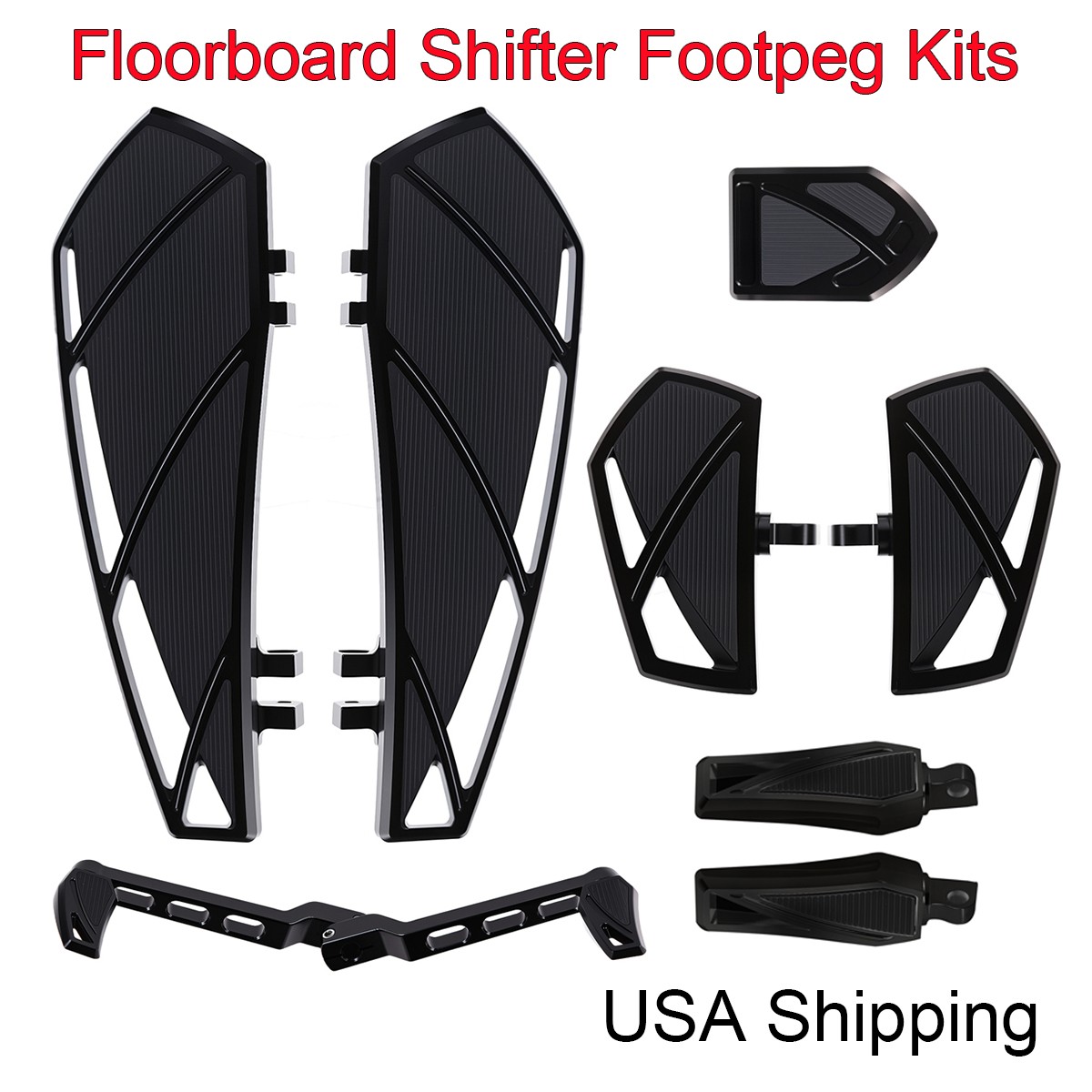 US Phantom Floorboards Footpegs Shifter Peg Pedal For Harley Touring Road Glide