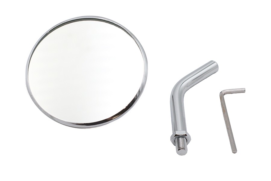 3 inch Round Mini Mirror Top Triple Tree Mount Chrome for Harley-Davidson