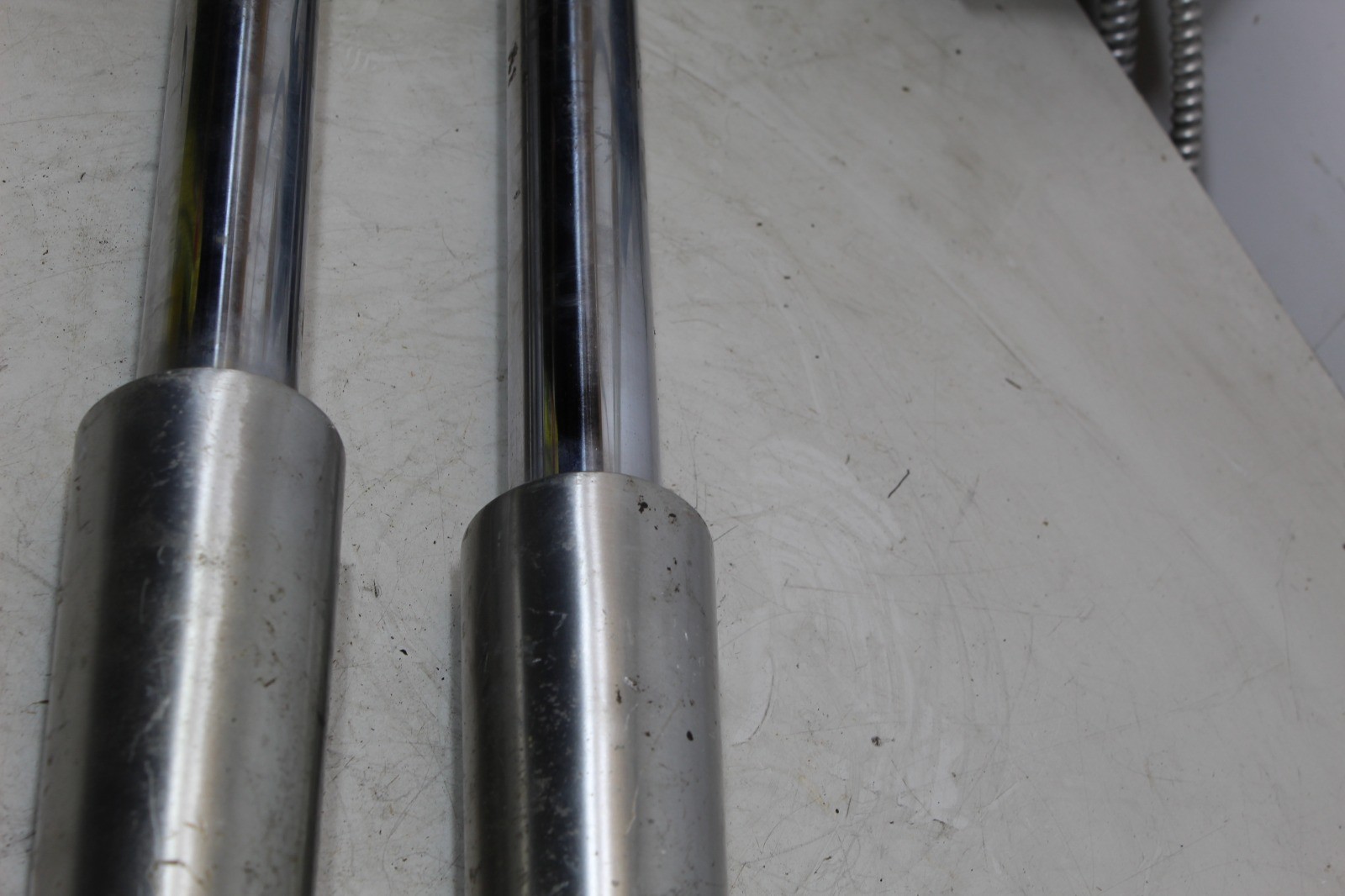 00-06 Harley Touring OEM Front Fork Leg Set Pair Straight No Oil
