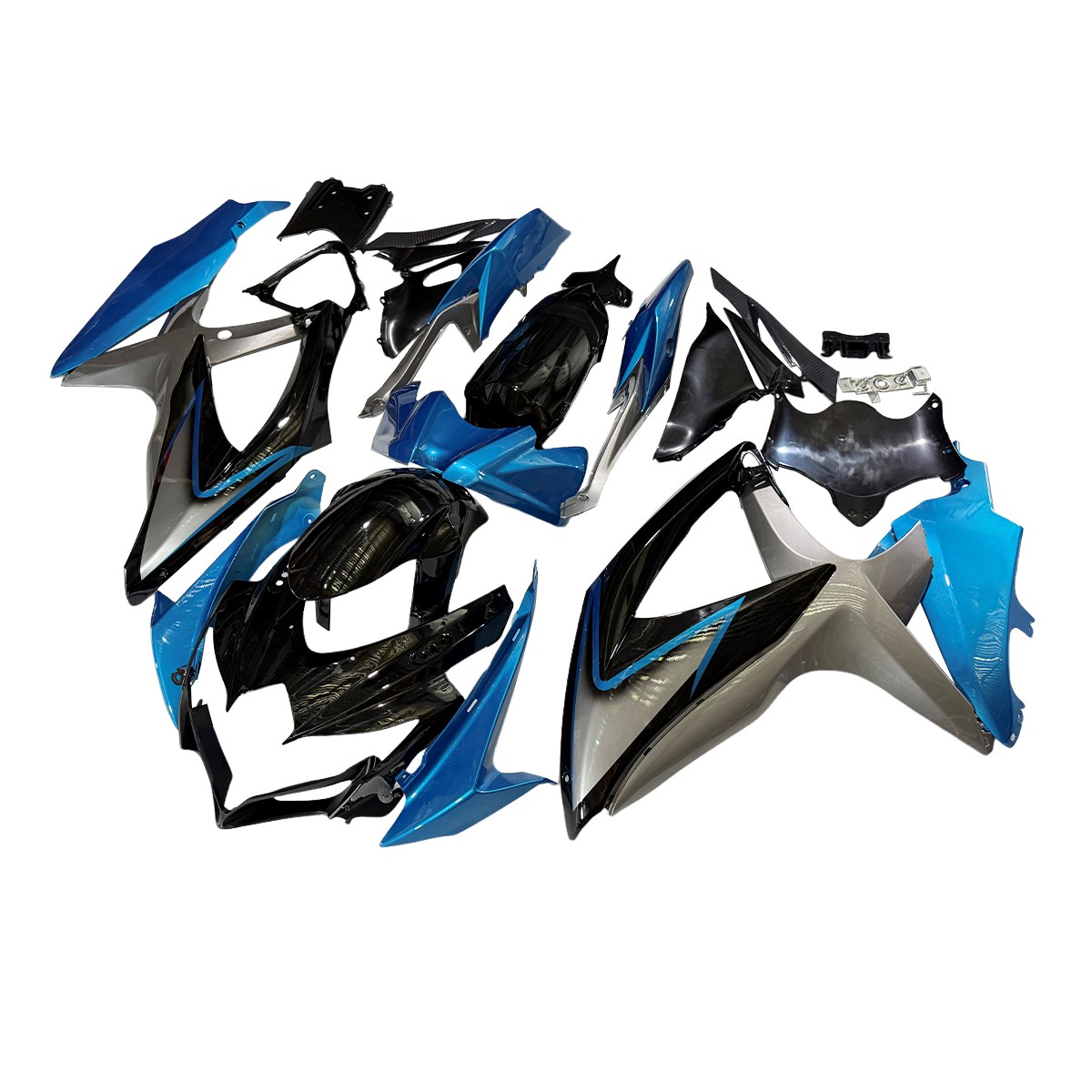 Blue Grey Black Fairings Kit for Suzuki 2008 – 2010 GSXR600 GSXR750 K8 Bodywork