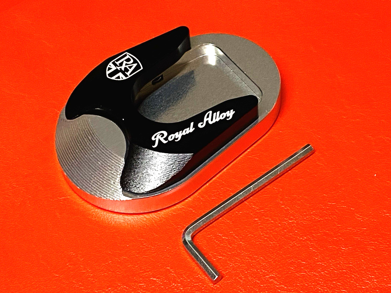 ROYAL ALLOY TG GT GP SILVER AND BLACK ALUMINIUM MACHINED SIDE STAND FOOT