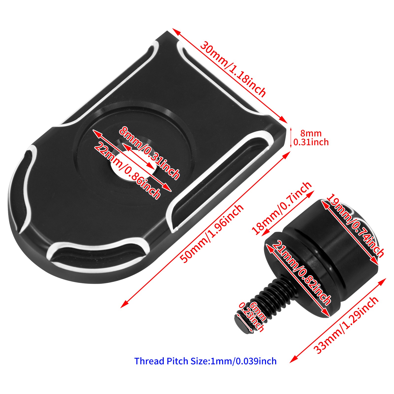 Black Rear Seat Screw Bolt Tab Nut Mount Knob Cover For Harley Sportster Touring