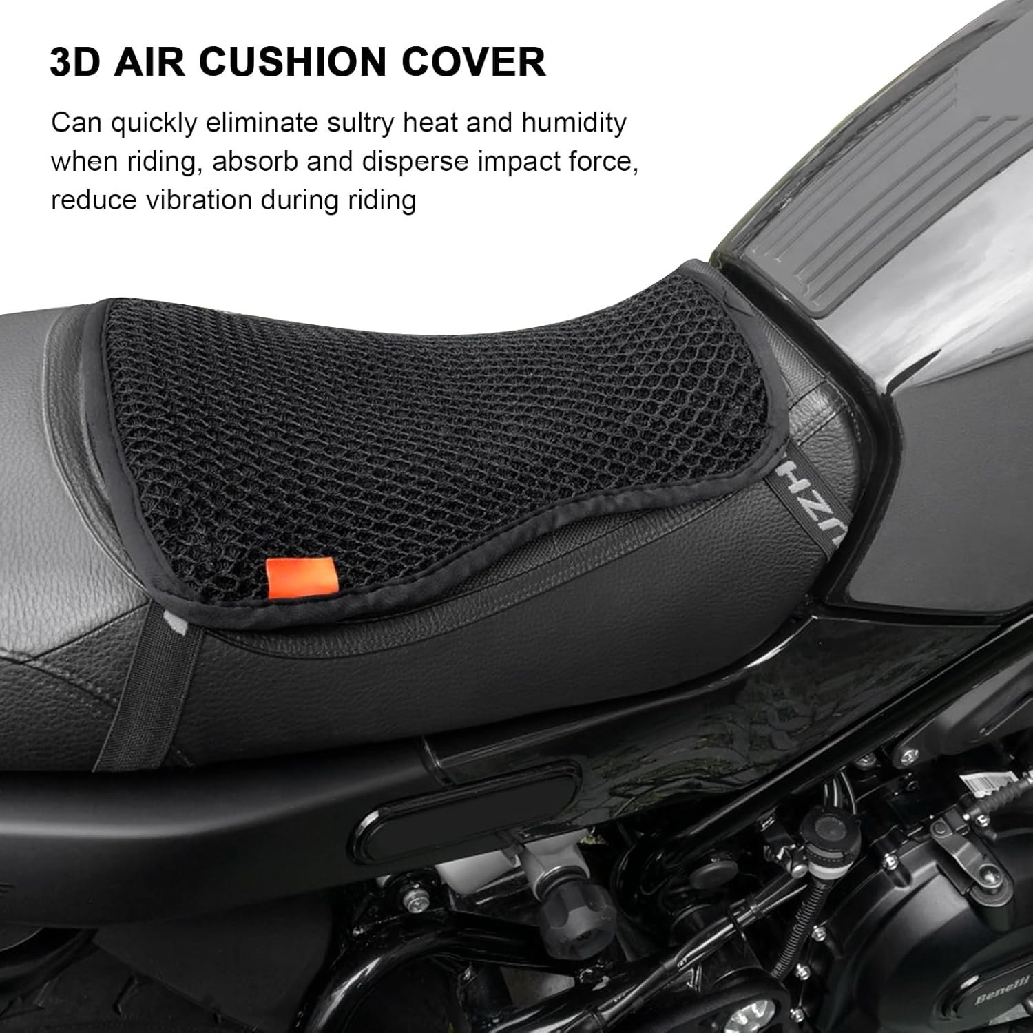 Lightweight 3D Cooling Motorcycle Seat Pad – Durable Breathable Cushion 37x28cm