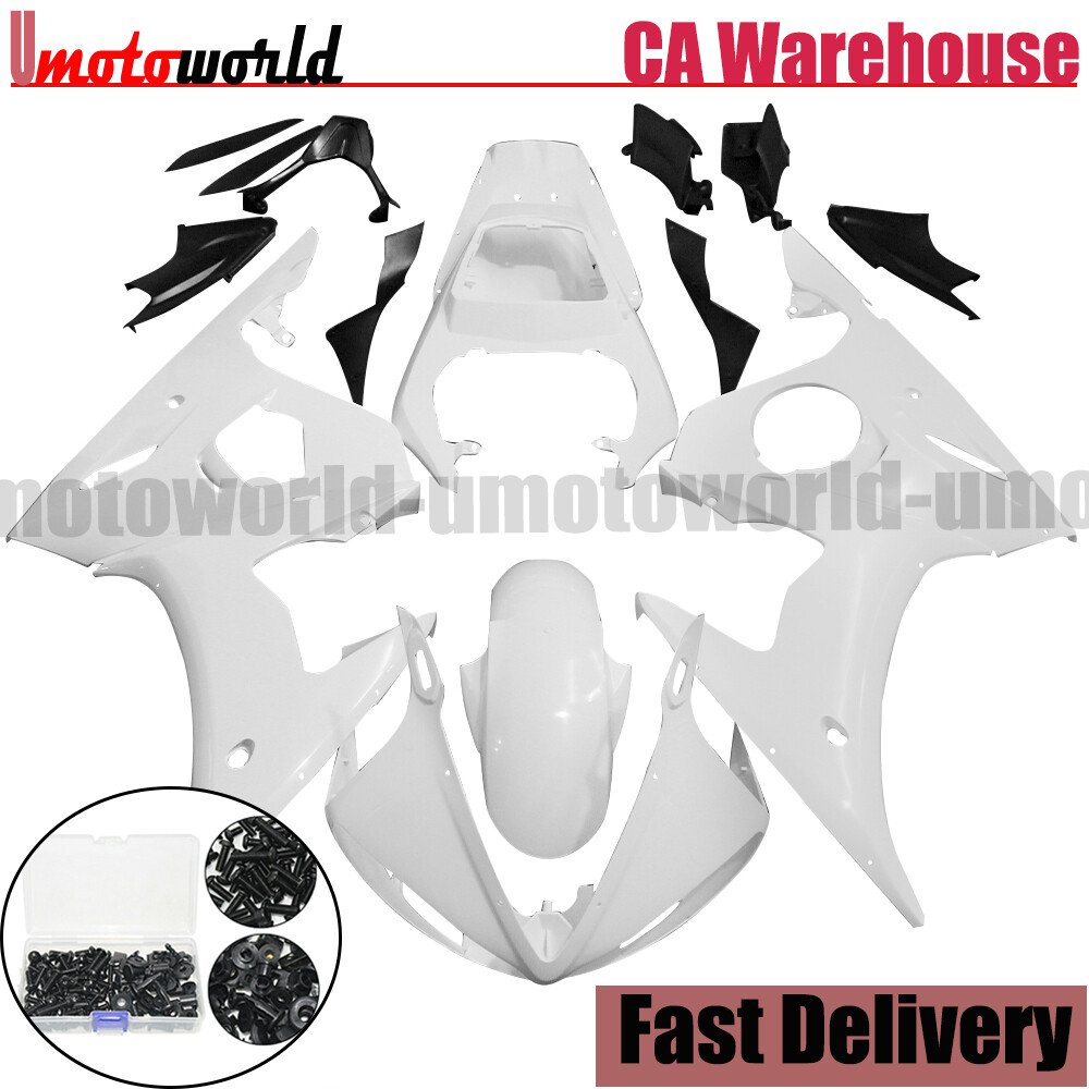 For Yamaha YZF R6 2003-2004 / R6S 2006-2009 Unpainted Fairing Kit ABS Plastic