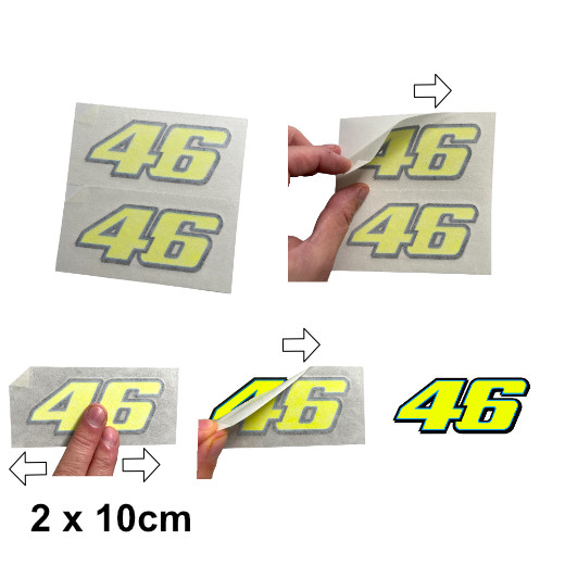 Rossi Stickers 46 FLUORESCENT YELLOW vinyl (2013) 2 x 10cm 4″ sticker