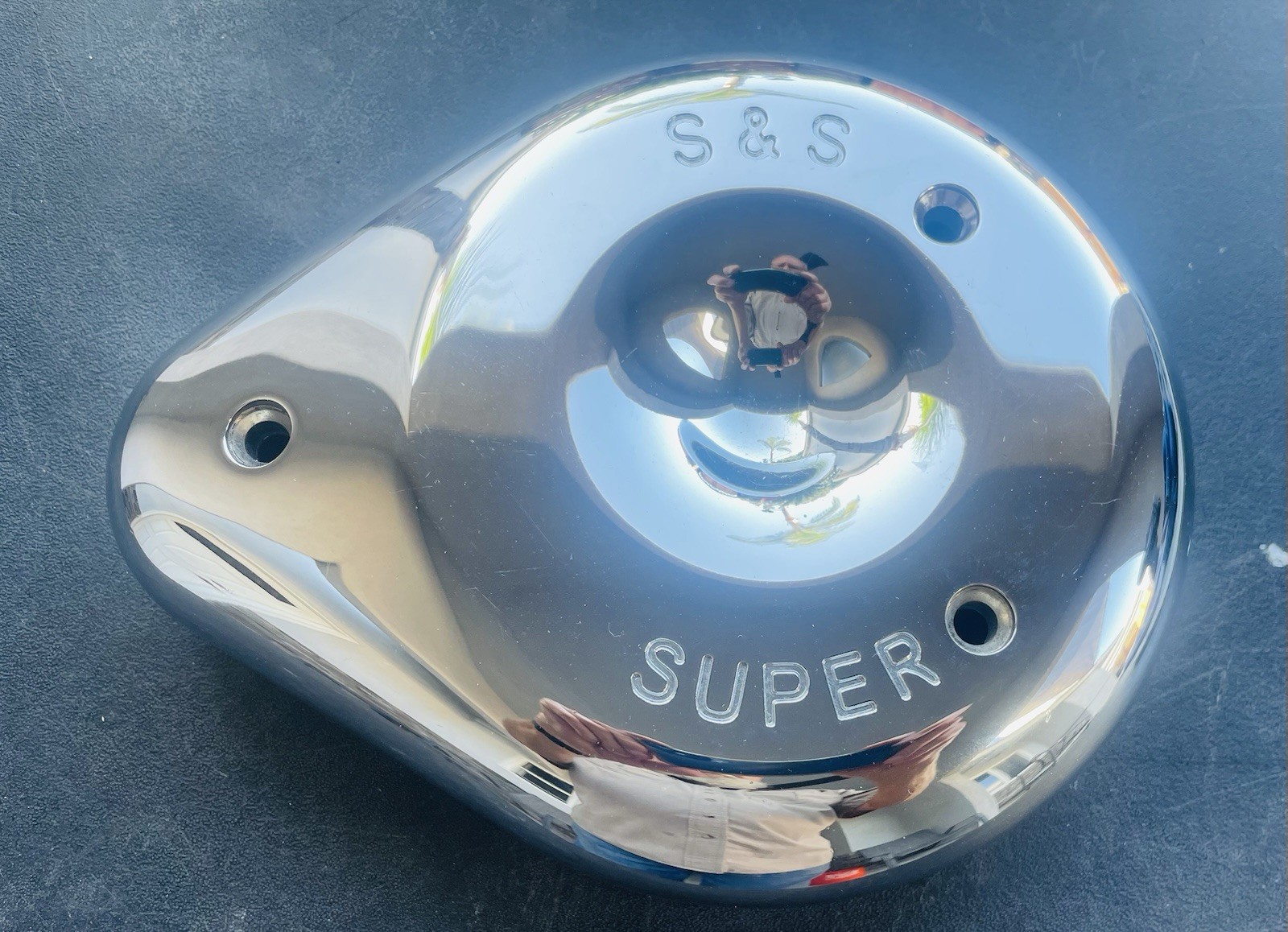 New S&S Cycle Chrome Teardrop Air Cleaner Cover for Super E & G Carbs (READ AD)