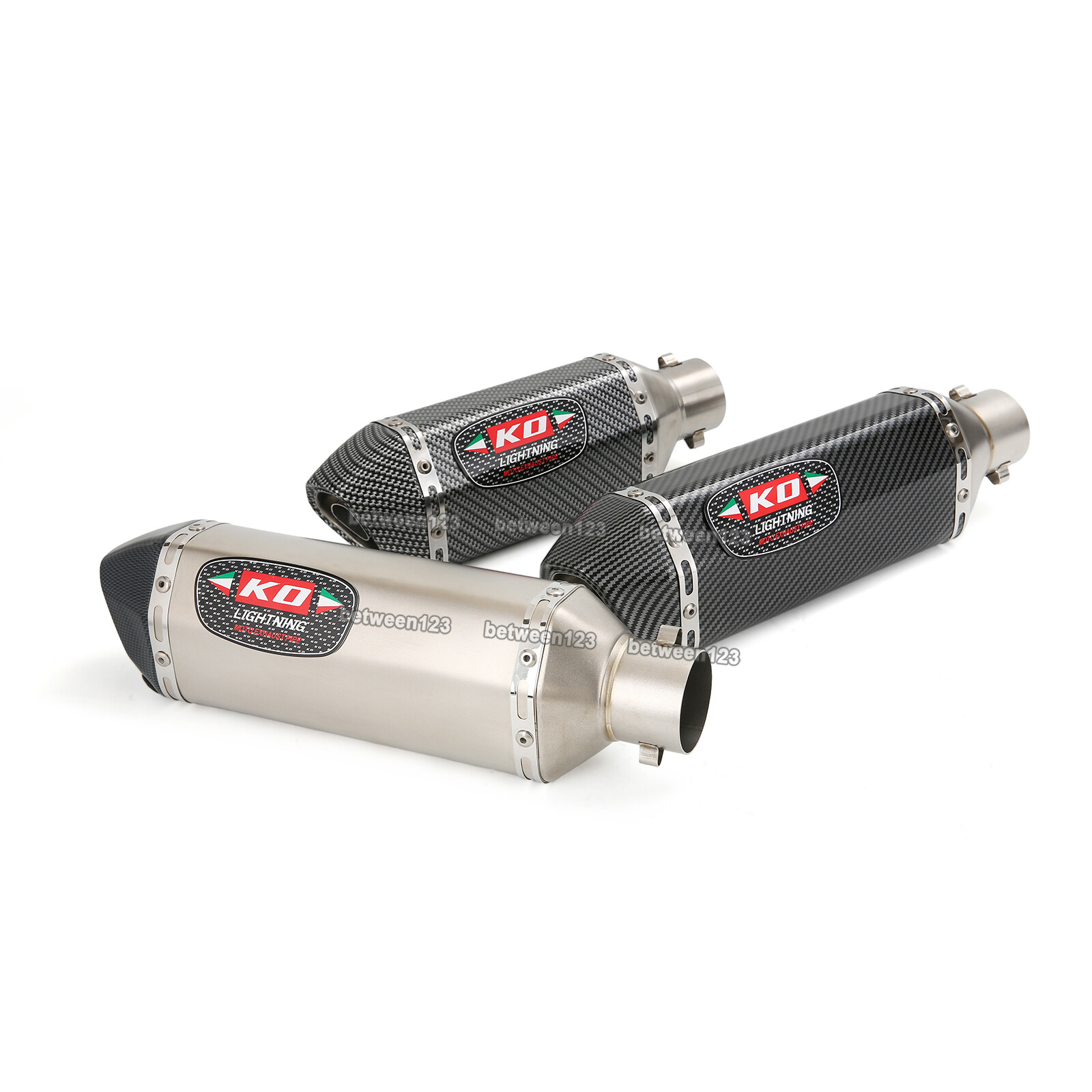 51mm Universal Motorcycle 370mm Exhaust Loud Silencer Tip Muffler Tail Pipe