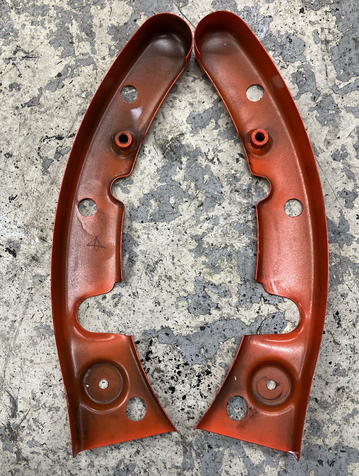 Harley Davidson OEM Electric Orange Rear Fender Strut Covers Touring LH RH