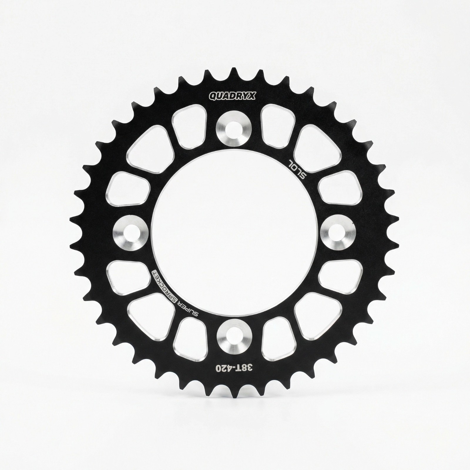 QUADRY Rear Sprocket 38T-80x100mm-4 V1 Perfect Fit for Honda CRF 110F (Black)