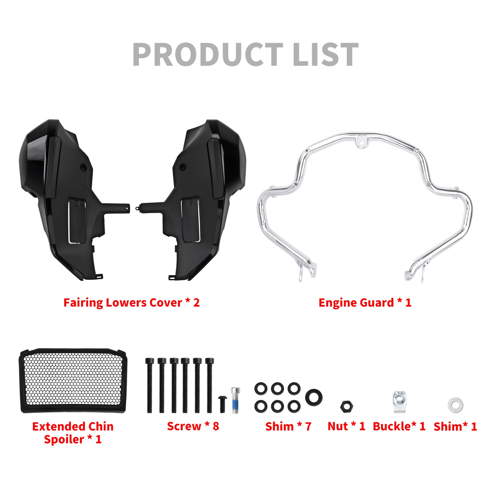 Black Lower Leg Fairings & chrome Engine Crash Bar Fit For Harley CVO Road Glide
