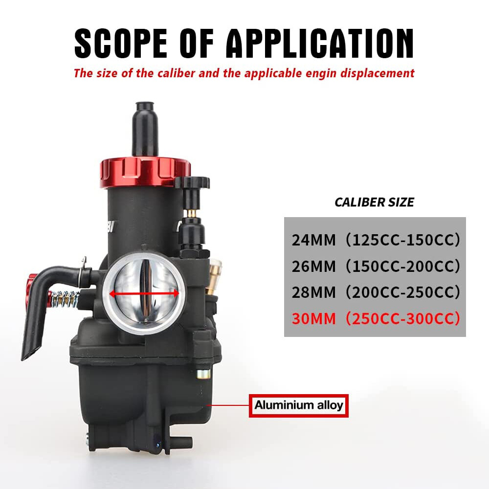 NIBBI Racing Motorcycle Carburetor PE30mm w/ Carb Jets For 250cc-300cc Dirt Bike