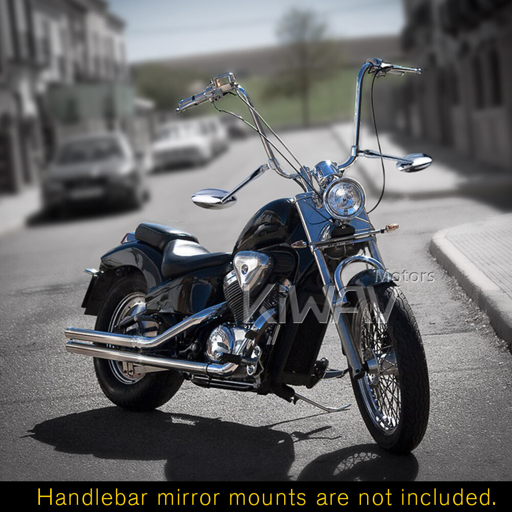 Convex mirror aluminum housing universal for ape hanger handlebar mount chrome
