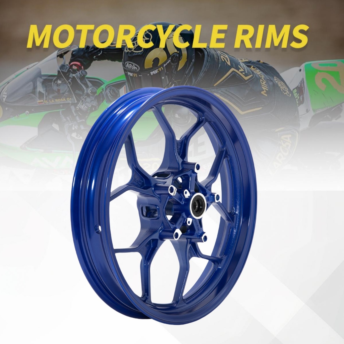 Glossy Blue 17″x2.75″ Front Wheel Tubeless for Yamaha R3 15-24 MT03 20-24 MT-25
