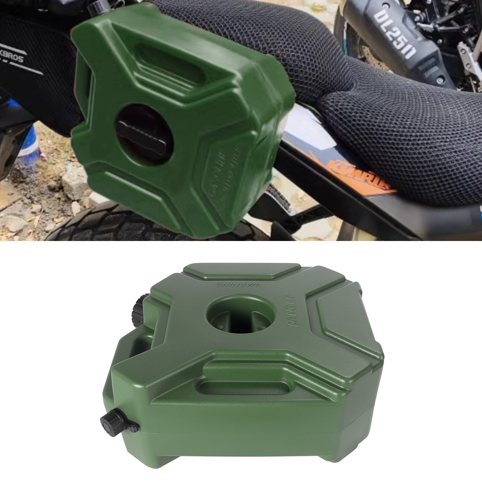 Green 1.3 Gallon Gas Can 5L Spare Oil Storage Fuel Tank For ATV UTV Motorcycle